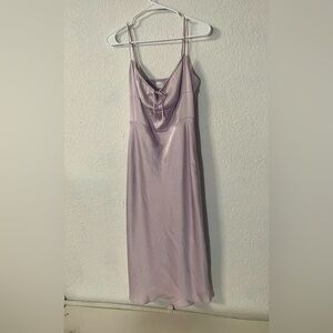 Wilfred Aritzia Bellow Midi satin Dress in cloudy Lilac coquette style size 6